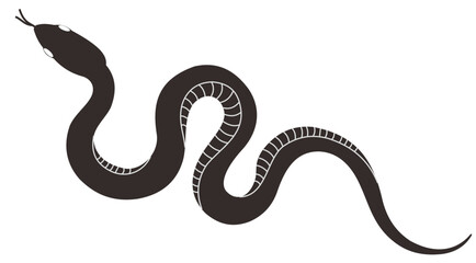 Vector snake silhouette isolated on a white background.