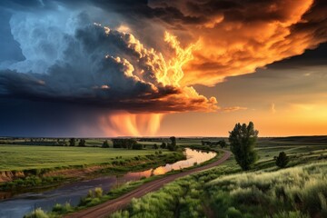 Obraz premium Summer storms - Generative AI