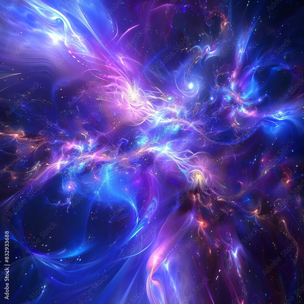 Wall mural mesmerizing abstract fractal background with cosmic space vibes digital art