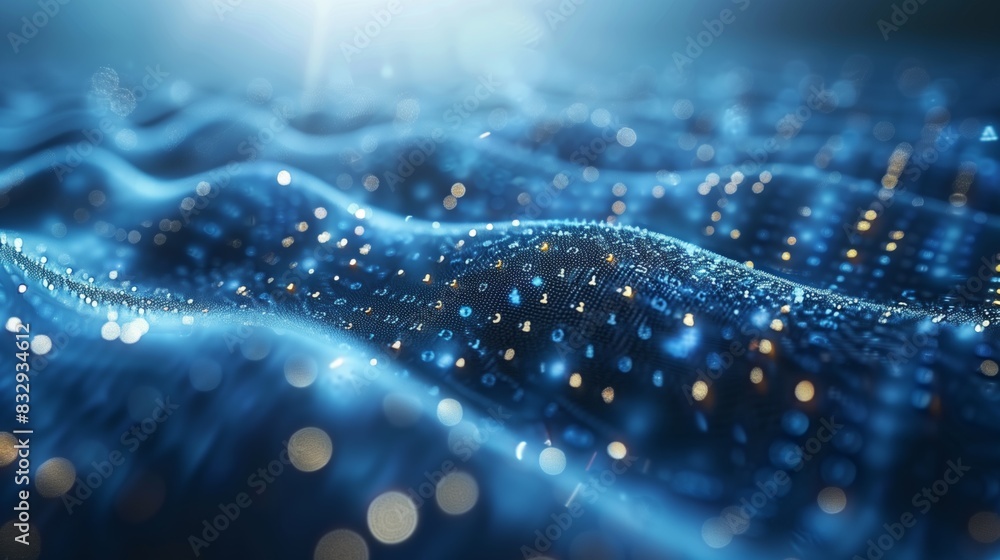 Poster blue digital wave abstract background. flowing abstract background featuring blue digital waves and 