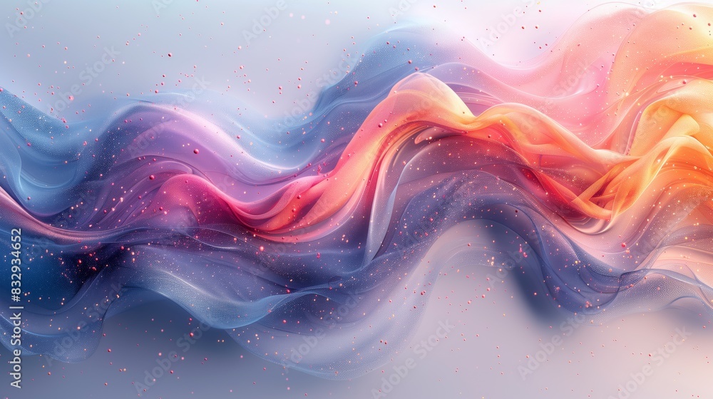 Poster soft gradient flowing abstract art. soft gradient abstract artwork featuring flowing lines in pastel