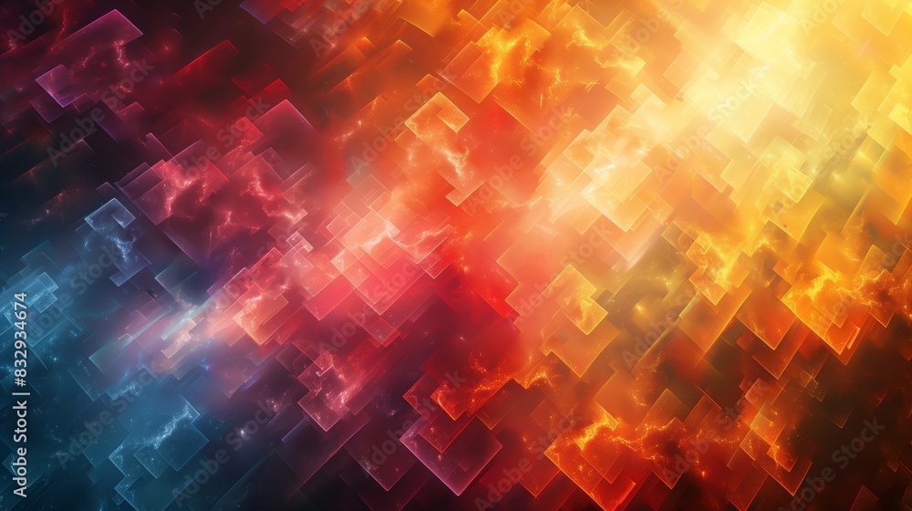 Poster vibrant geometric abstract light pattern. striking abstract design with vibrant geometric patterns a