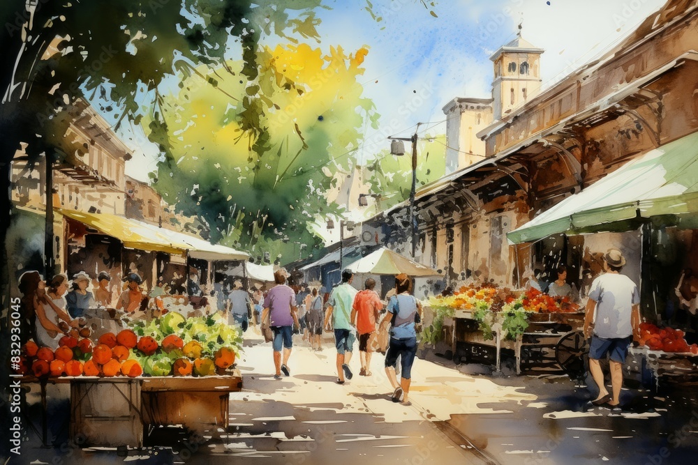 Canvas Prints Summer markets - Generative AI