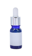 One blue bottle with tincture isolated on white