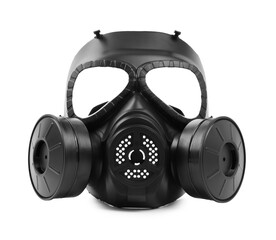 One gas mask isolated on white. Safety equipment