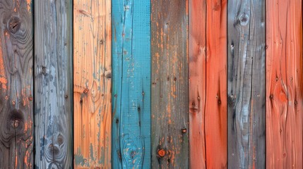 Fototapeta premium Vibrant Wooden Fence Background