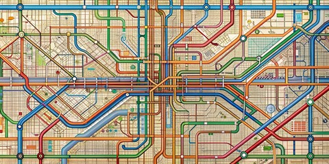Detailed and intricate urban transit map design