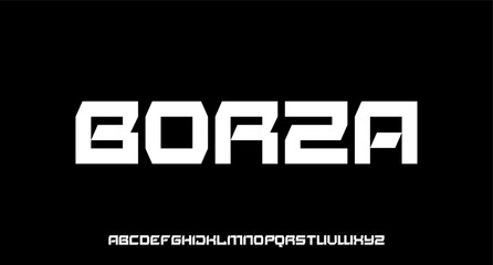 borza modern, futuristic modern geometric font	
