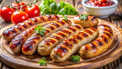 Grilled brats isolated on background