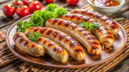Grilled brats isolated on background
