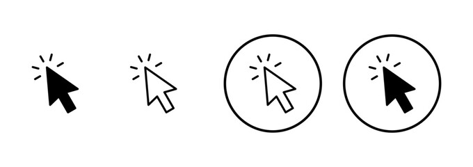 Click icon vector isolated on white background. Cursor icon. Computer mouse click cursor black arrow icons. pointer arrow
