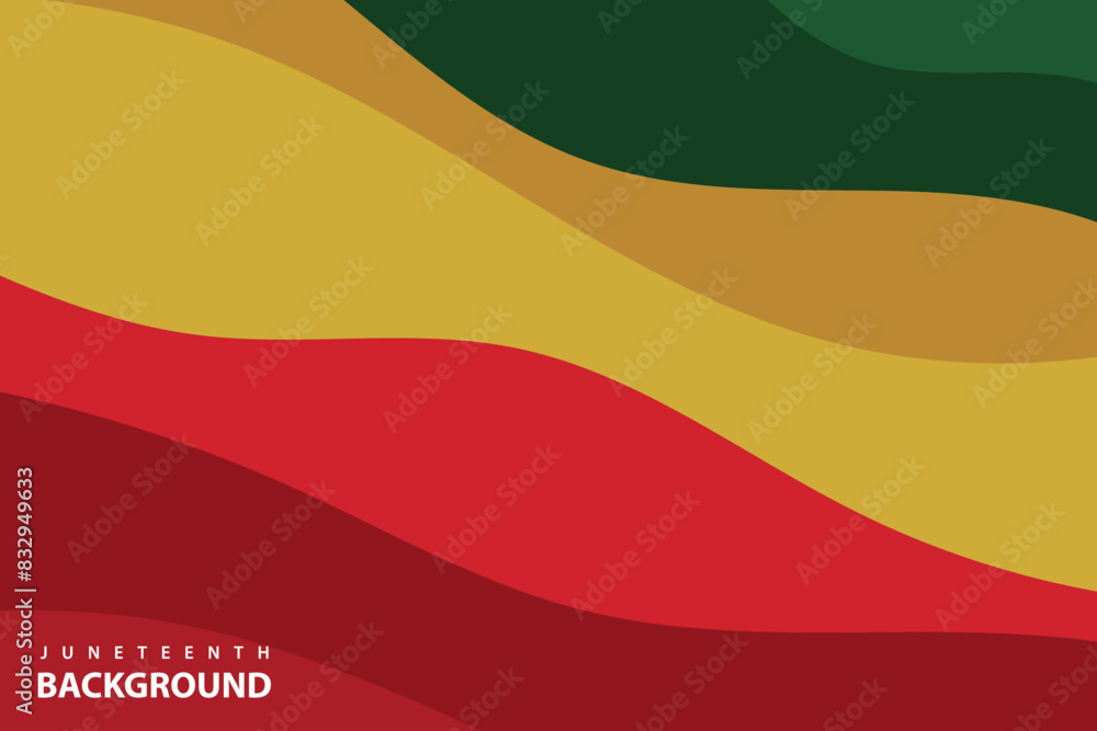 Aufkleber abstract background design with juneteenth theme, with wavy patterns,abstract wave background,