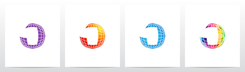 Sphere Disco Ball Letter Initial Logo Design J