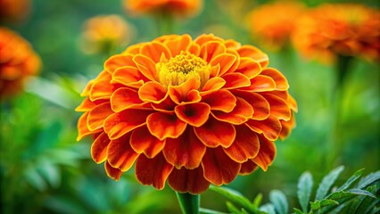 Vibrant orange marigold flower isolated on background