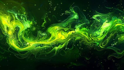 Obraz premium An abstract flame shape in lime green and yellow color. 