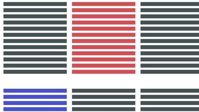 The animation consists of individual striped blocks moving, simulating a rising and falling mechanism.