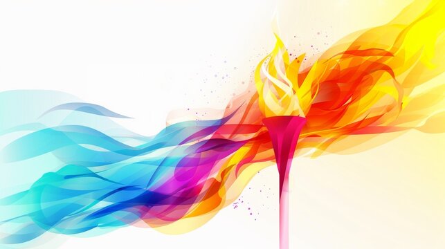 Illustration of Olympic torch with flame.