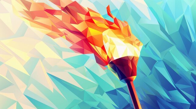 Illustration of Olympic torch with flame.