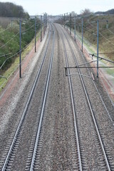railroad tracks in the countryside