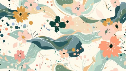 Obraz premium Seamless vector pattern with fall leaves for wallpaper or textile design