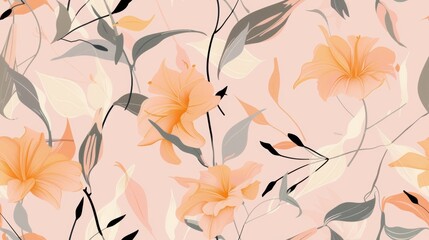 Seamless vector pattern with fall leaves for wallpaper or textile design