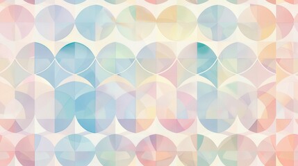 Serene Harmony: Playful Geometric Tile Pattern in Pastel Color Gradient