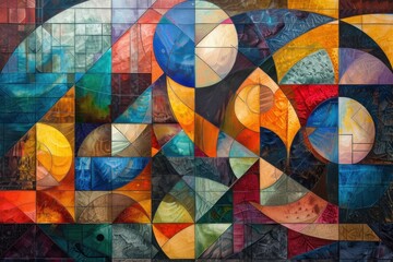 Fototapeta premium From on high, the canvas below is adorned with a mosaic of geometric wonders, where lines intersect and angles converge in a mesmerizing display of mathematical artistry.