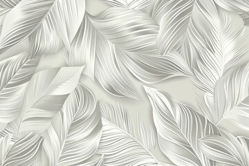 Silver leaves art deco pattern.