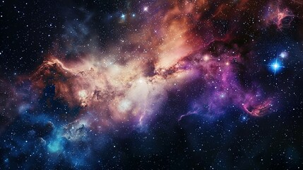 Naklejka premium Cosmic Nebula with Stars: NASA-Supplied Elements