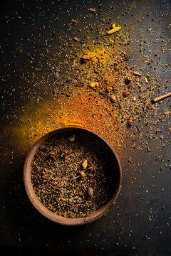Spices on a surface 