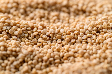 Brown quinoa seed texture background, Healthy food ingredient