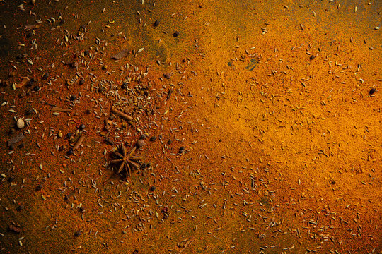 Spices on a surface 