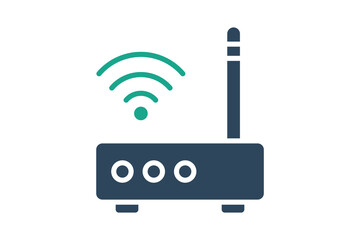 Broadband icon. internet with signal. icon related to utilities. solid icon style. utilities elements vector illustration