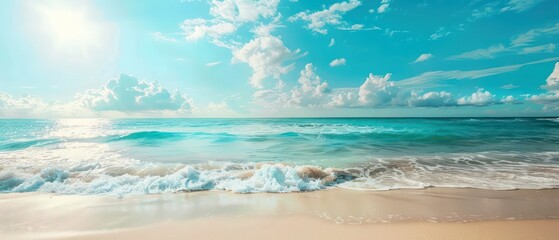 Obraz premium beautiful seaside wallpaper with blue sky and amazing bright light