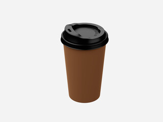 Brown Coffee Cup with Rich Aromatic Brew