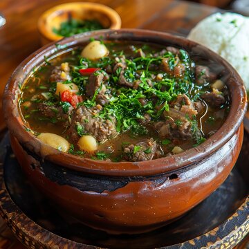 Boyacense stew is a traditional dish from the interior, cubios