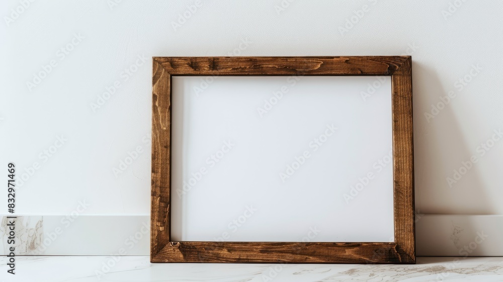 Poster classic wooden frame with a white background viewed from the front and suitable for a4 sized images 