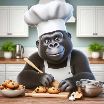 Gorilla backt Kekse