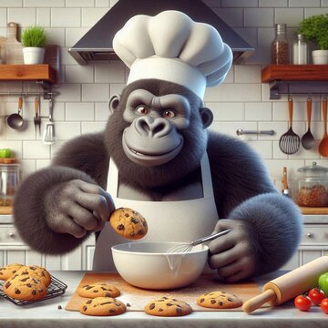 Gorilla backt Kekse