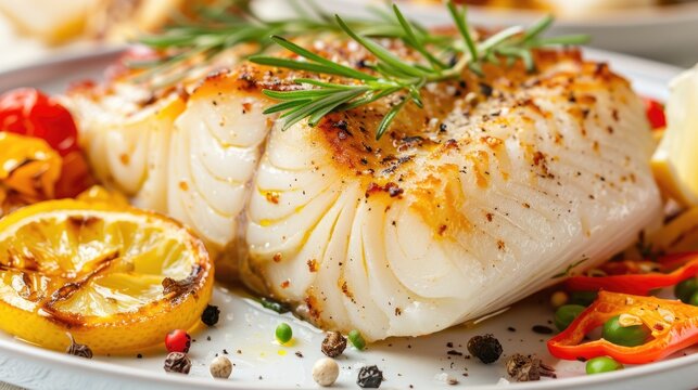 Cod dish with pepper or cooked codfish