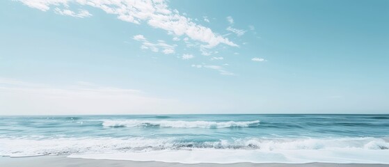 Obraz premium minimalist landscape wallpaper background with the coast line of a beach and ocean 