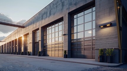 Obraz premium modern warehouse exterior view