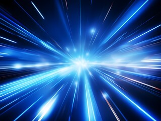 Fototapeta premium Dazzling Futuristic Lighting Effects in Vibrant Blue Abstract Background