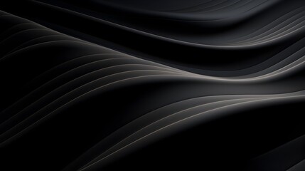 Fototapeta premium Graceful 3D Material Waves Rippling Over a Dark and Moody Background