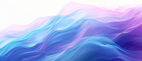 minimal abstract wallpaper with smoke waves in blue and purple on a white background