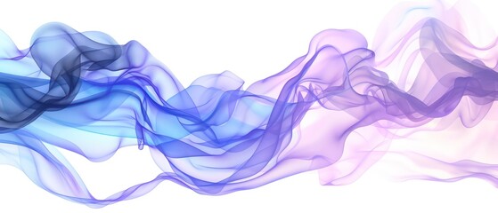minimal abstract wallpaper with smoke waves in blue and purple on a white background