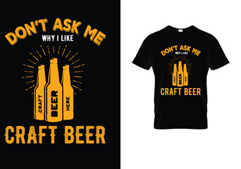 Beer glass typography t-shirt design