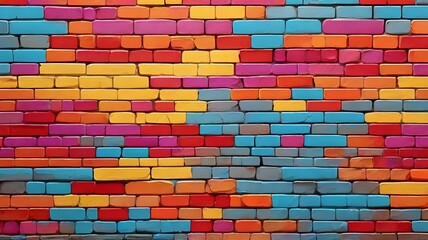 pared de ladrillos de colores