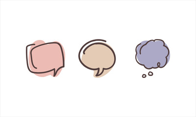 Simple blank modern bubble talk doodle