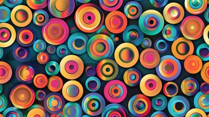Abstract seamless pattern background featuring an array of colorful circles